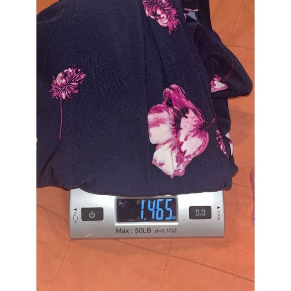 Lauren Ralph Lauren Navy & Pink Floral Print Midi Dress 3/4 Sleeves Scoop Neck - Picture 10 of 10